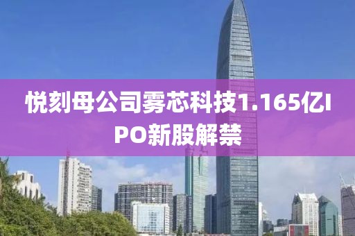 悦刻母公司雾芯科技1.165亿IPO新股解禁